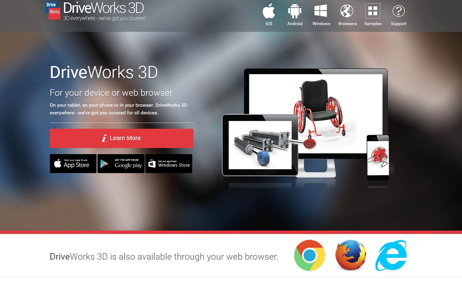 DriveWorks 3D responsive website